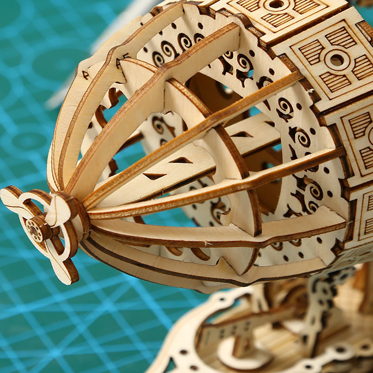 Airship 3D Car Wooden Puzzle Scale Model,DIY Model Kit, Handcraft Gift,Home Decoration,Mechanical Model Kit, Building Toy view 5