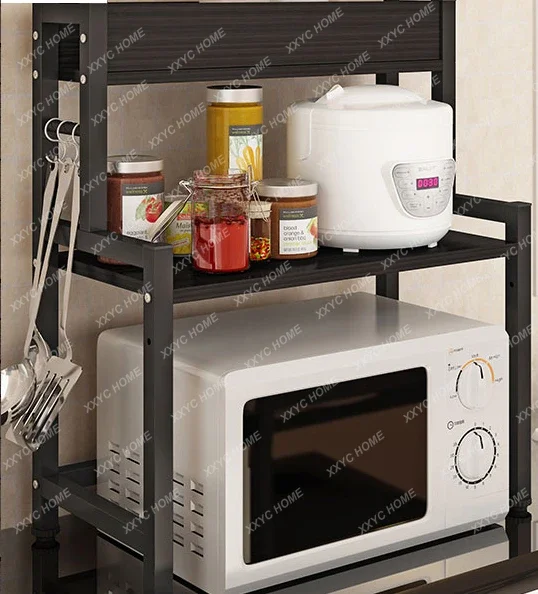 Microwave Oven Storage Rack Kitchen Supplies Storage Rack Countertop 2-Layer Oven Shelf Double Layer