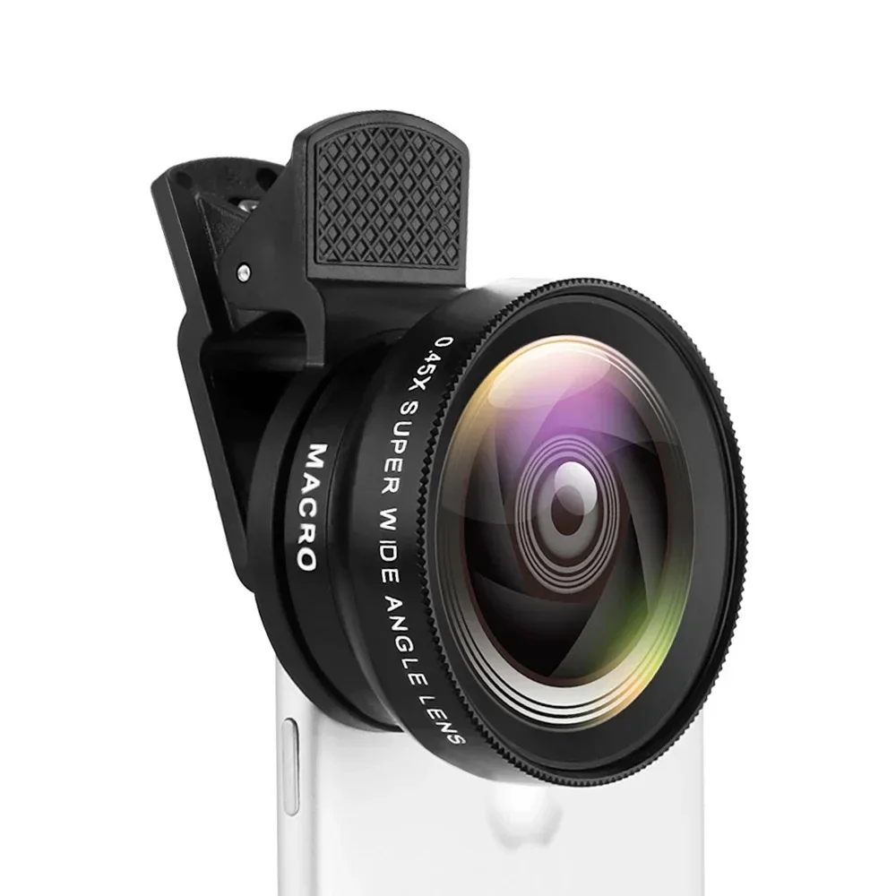 

TOKOHANSUN 2-функциональный объектив для мобильного телефона, широкоугольный объектив 0,45X и 12,5-кратный макрообъектив для камеры, универсальный для iPhone, телефона Android