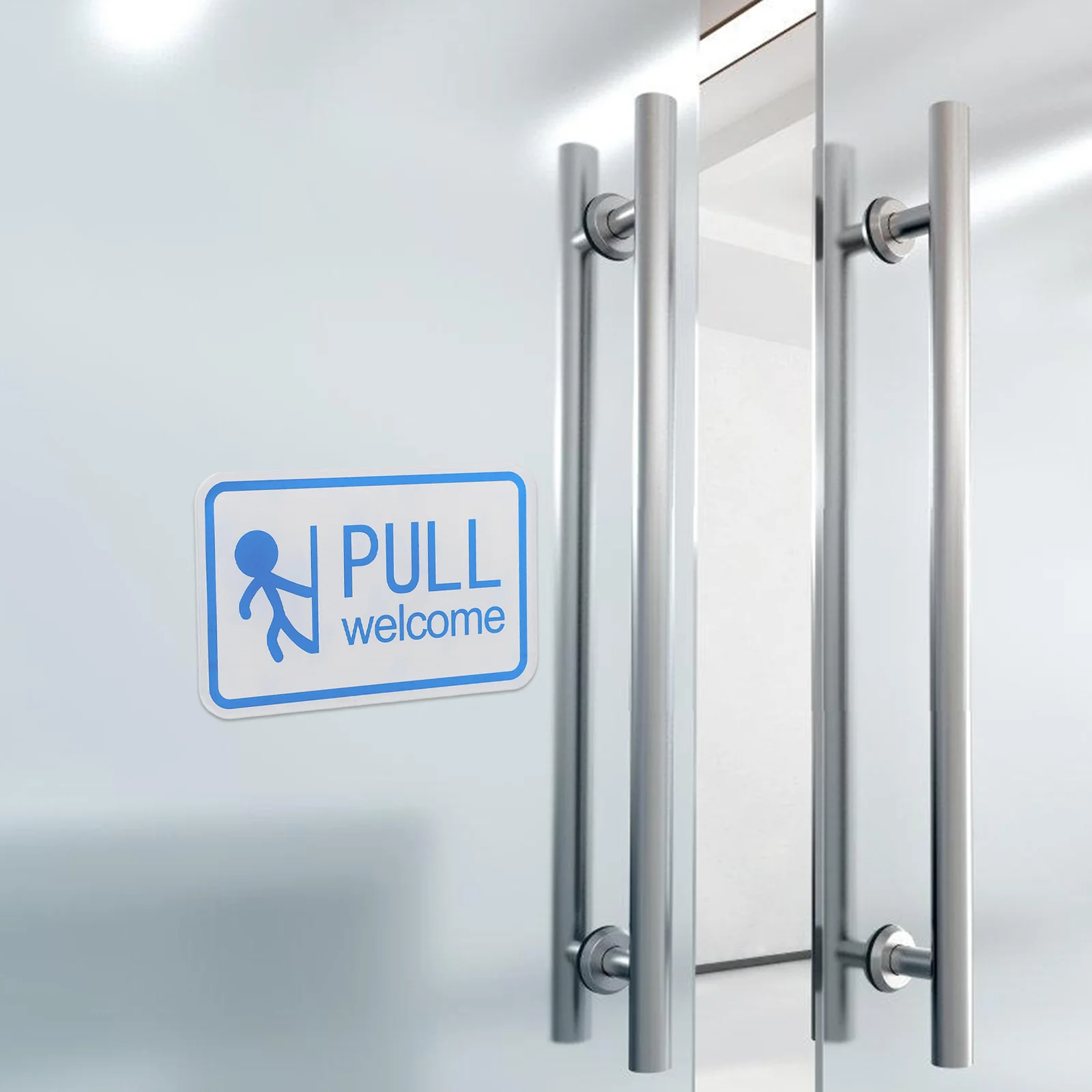 2 قطعة لاصقة دفع سحب لافتة للباب مادة الاكريليك سهلة التلوين مؤشرات واضحة للمناطق عالية المرور #5