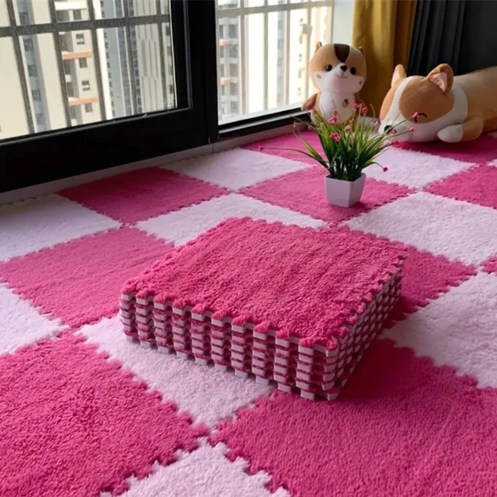 

16Pcs 30x30x1cm Bedroom Floor Mat EVA Non Slip Bedside Rug Interlocking Foam Floor Mat Floor Entertainment Play Mat Home Decor