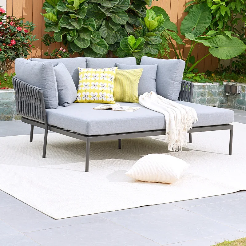 

Outdoor bed open-air rope leisure garden courtyard hotel outdoor rattan beach hotel villa round