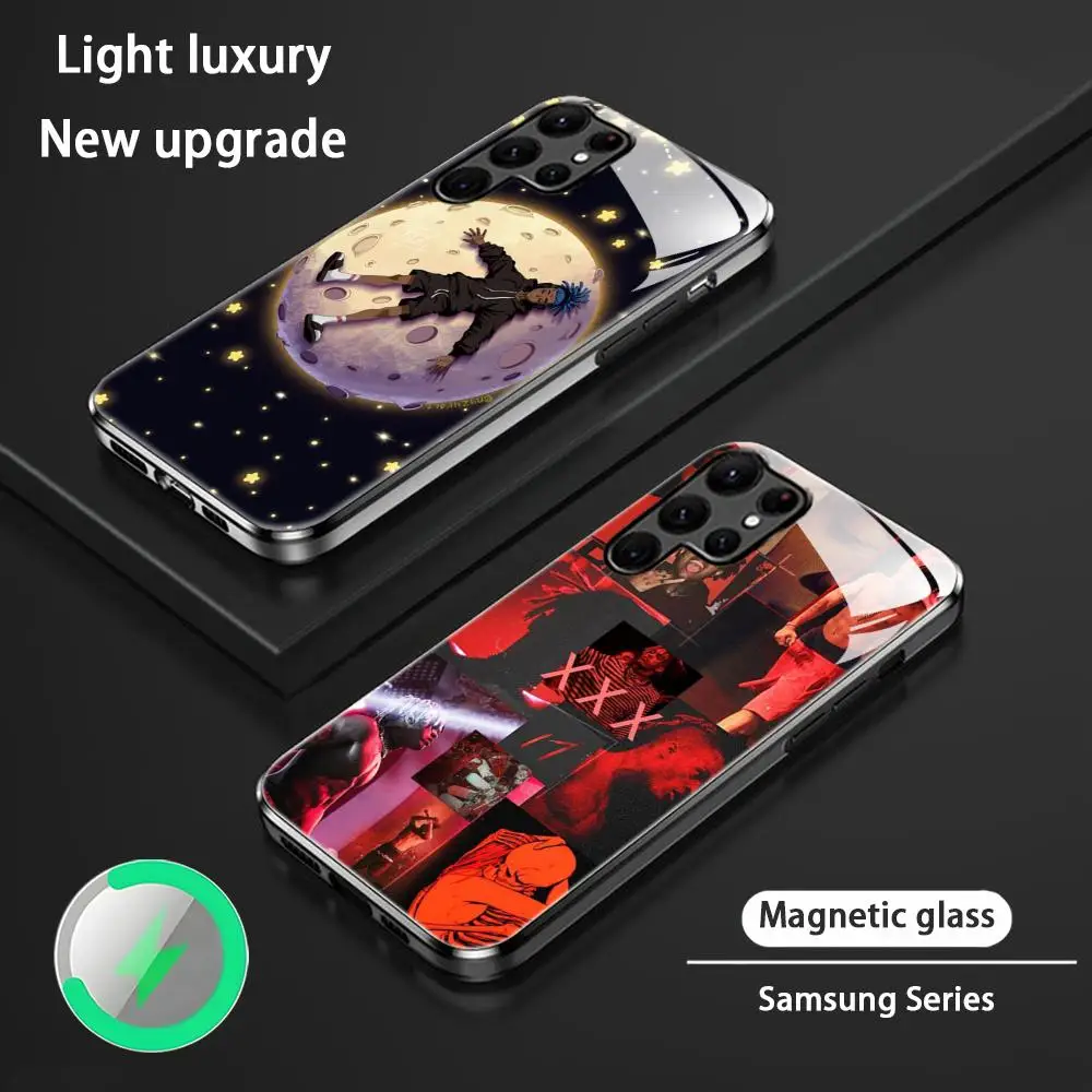 حار مغني الراب XX-X T-Tenta-cionS جراب هاتف لسامسونج S25 S24 S23 S22 S21 S20 زائد الترا نوت 20 الزجاج المغناطيسي