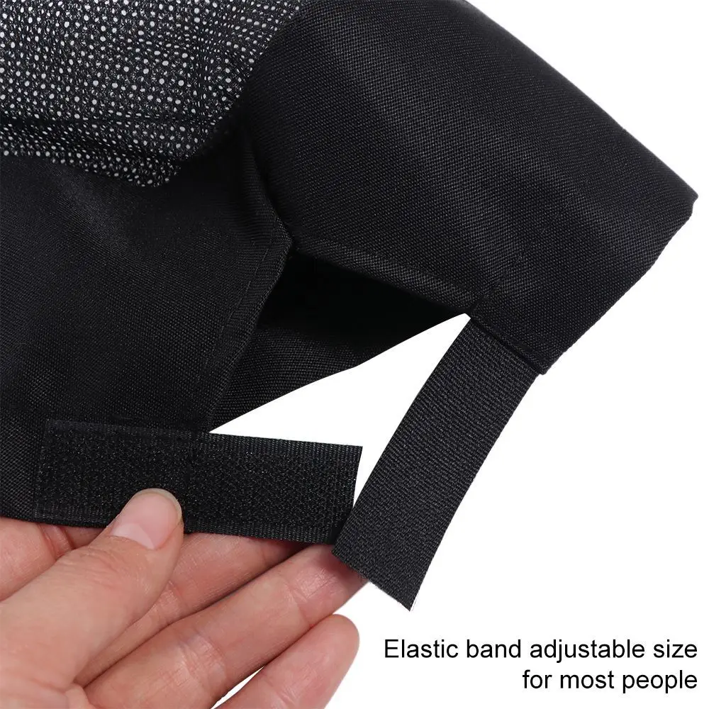 

Japanese-Style Breathable Sushi Cap Adjutable Strap WIth Mesh Top Chef Flat Top Caps Single Layered Black Chef Hat