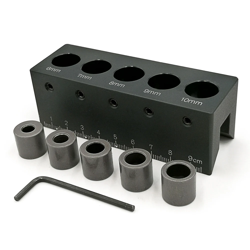 90องศาตรงเจาะคู่มือ Jig Kit ชุดอลูมิเนียม Hole Locator Doweling Jig งานไม้เครื่องมือ