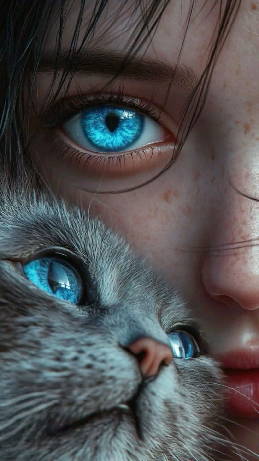 

Пазлы «Девочка с голубыми глазами и кошкой» (500/1000/1200/2000 элементов) – семейные игры для игровой комнаты, спальни, подарок, декор для дома