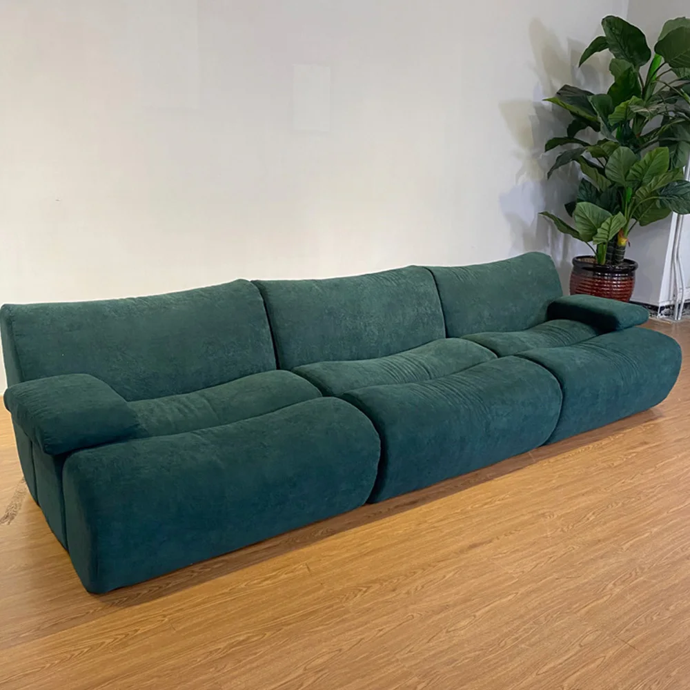 Italian Designer Milan Minimalist Bamboo Fabric Sofa Large Living Room Modular Sofa With Vacuum Compression For Gym Application