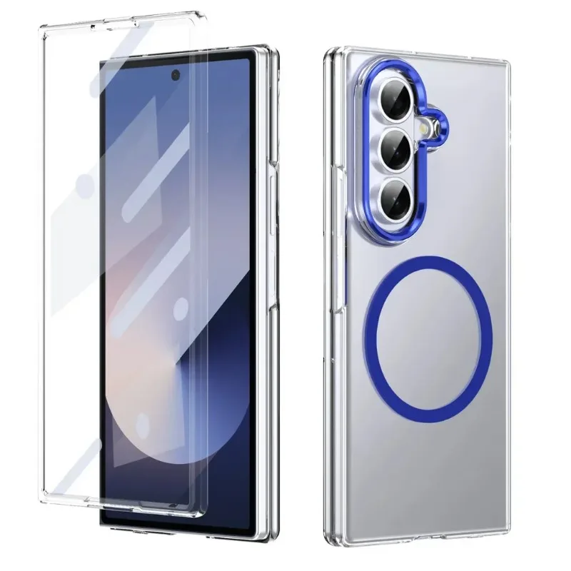 

Ultra HD Transparent Magsafe Wireless Charger Phone Case For Samsung Galaxy Z Fold7 6 5 4 3 5G Screen Protect Hard Protect Cover