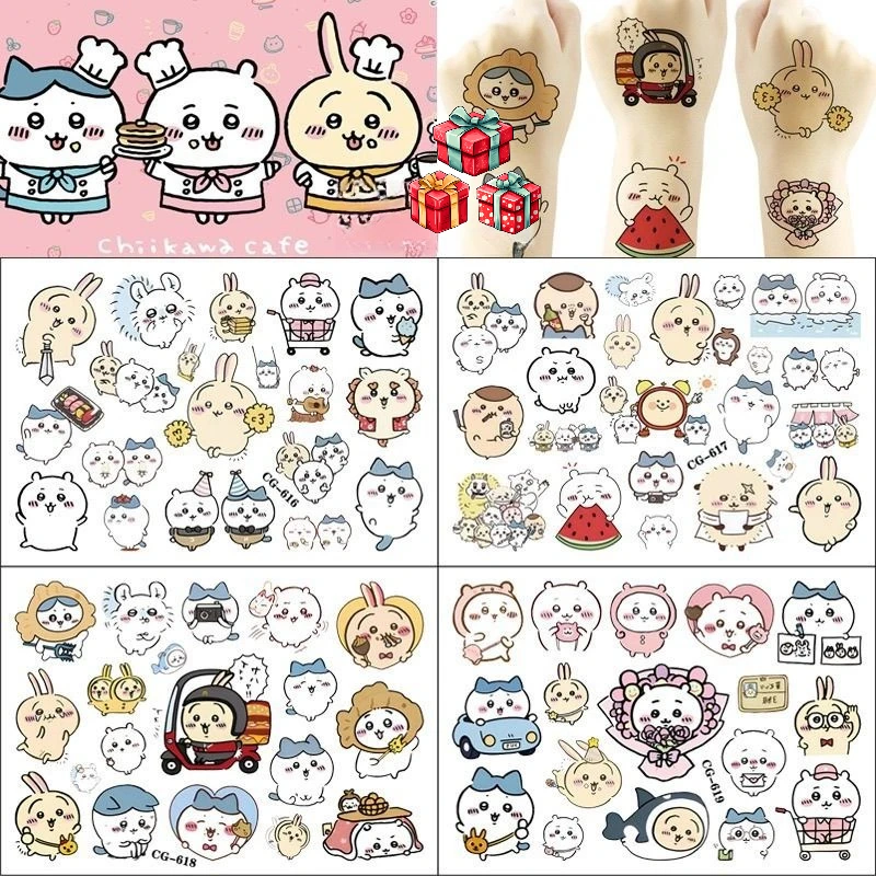 

Chiikawa Series Color Tattoo Dopamine Hachiware Usagi Tattoo Sticker Collarbone Arm Sweet Cool Sexy Waterproof Tattoo Sticker