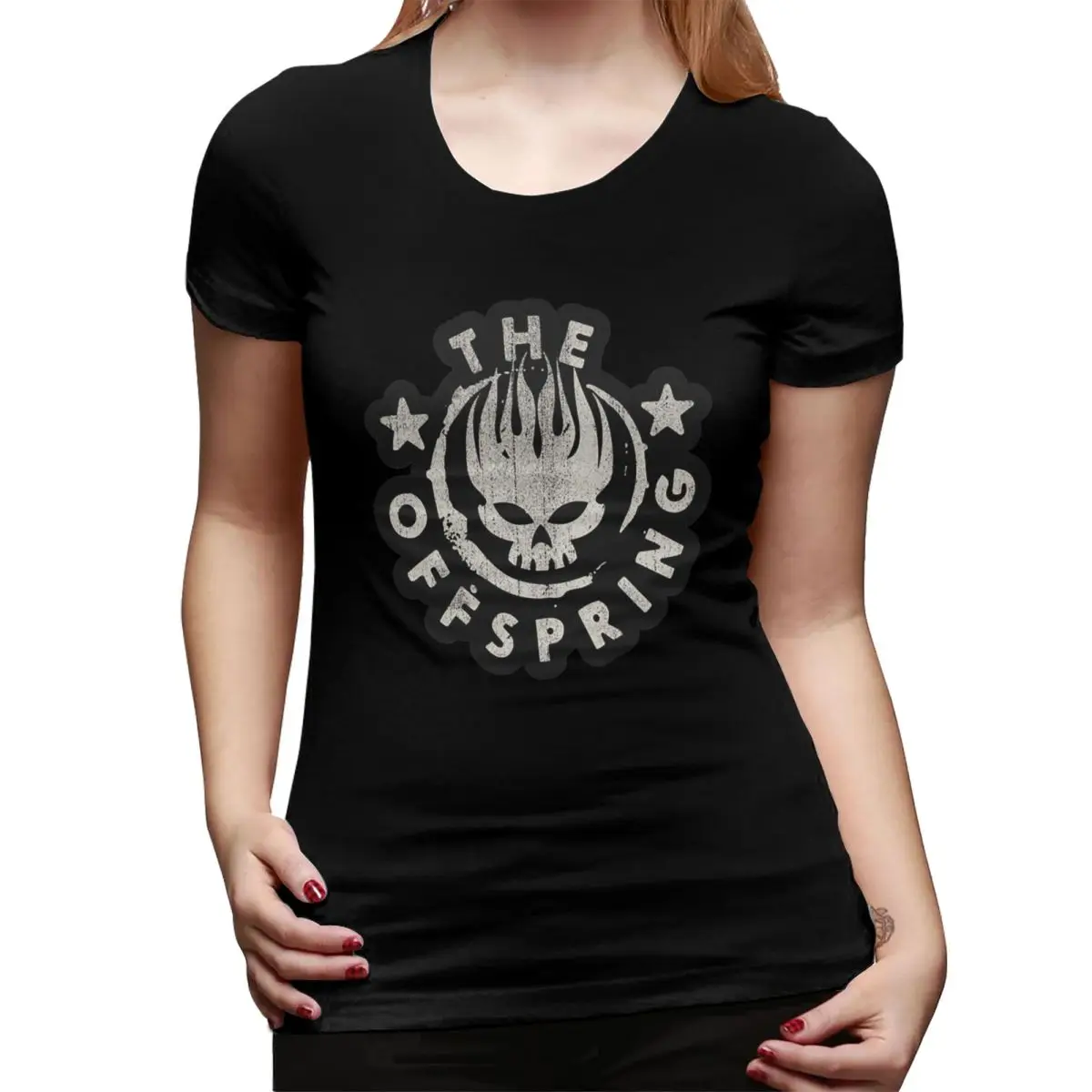 

Punk The Offspring T-Shirt for Women Round Neck Streetwear T Shirts Women's Tees Short Summer Clothes Tops