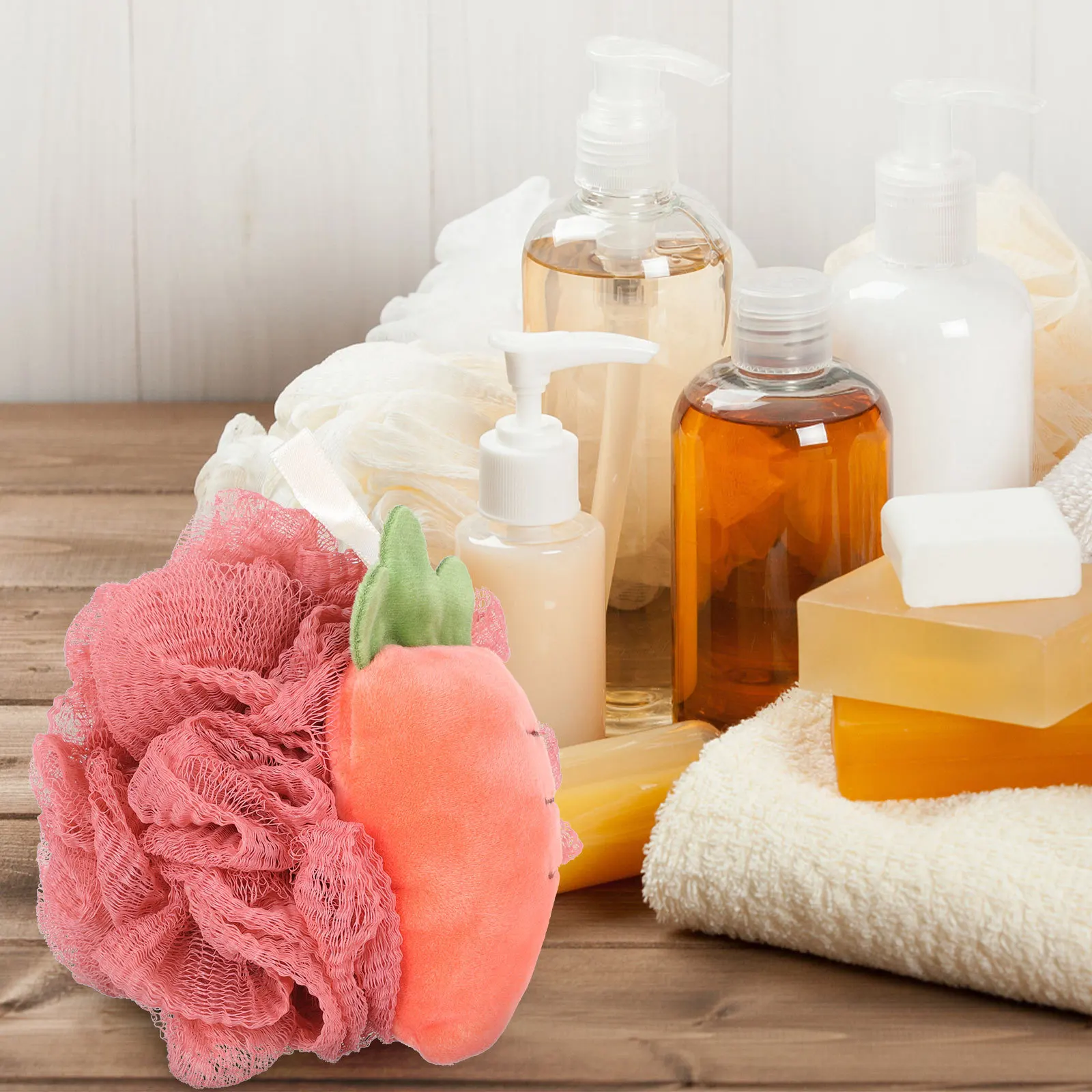 

3Pcs Fruit Shower Ball Creative Bathing Ball Body Cleaning Tool Soft Supple Quick-Dry Bath Scrubber for Home Travel