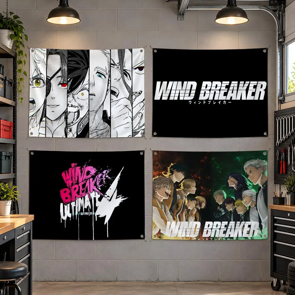 Manga Action Wind Breaker Flags Fan Flag Banner Outdoor Camping Backyard Lawn Garden Patio Party Decor Gift