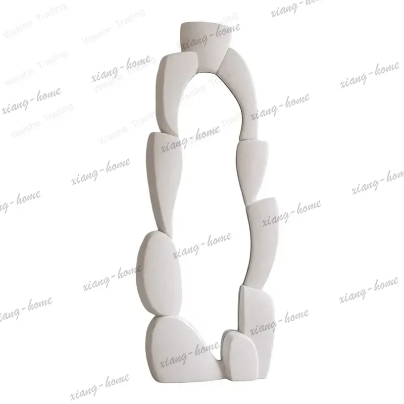 ld Scandinavian art modeling fitting mirror wabi sandy wind irregular floor mirror decorative full-length mirror creativity