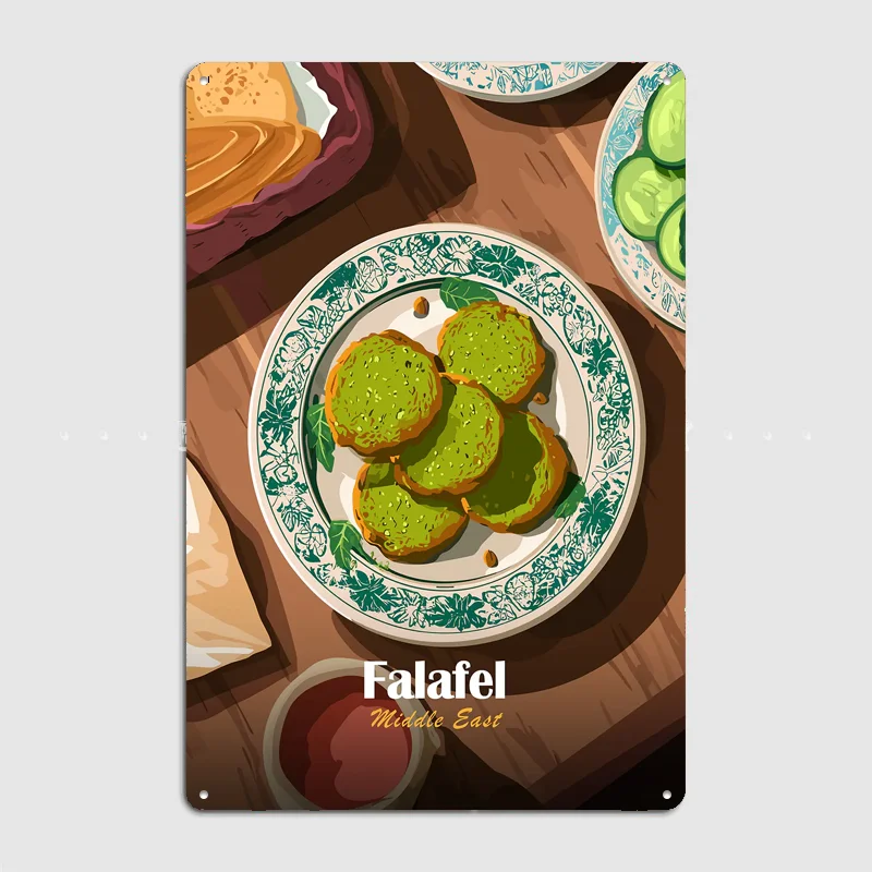Falafel Middle East Food Vintage Poster Metal Sign Custom Bedroom Room Decor Home Decor Posters Wall Decoration