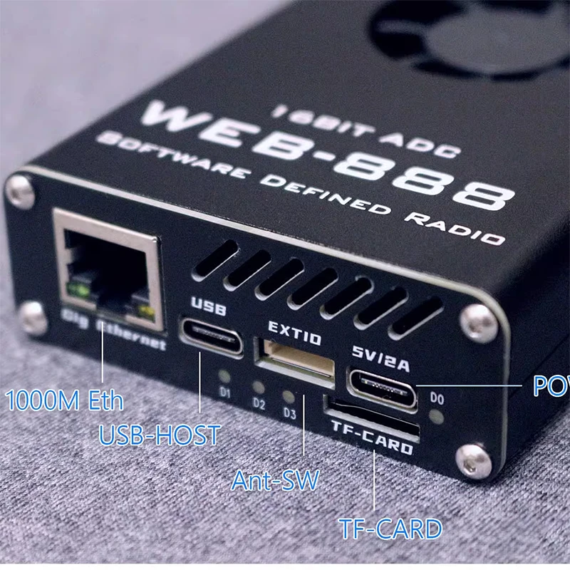 Web-888 SDR Radio Receiver 16bit 62M Bandwidth ADC Network SDR Radio Receiver 24.576MHz 0.5 ppm TCXO