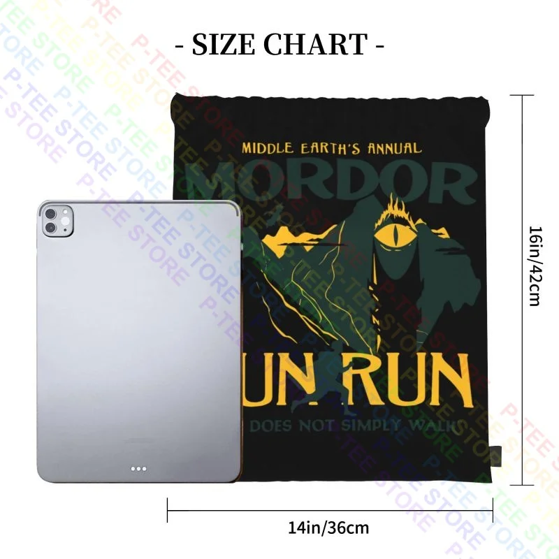 Mordor Middle Earth Fun Run Tolkien Drawstring Bags Gym Bag Bookbag Foldable Sports Style Clothes Backpacks