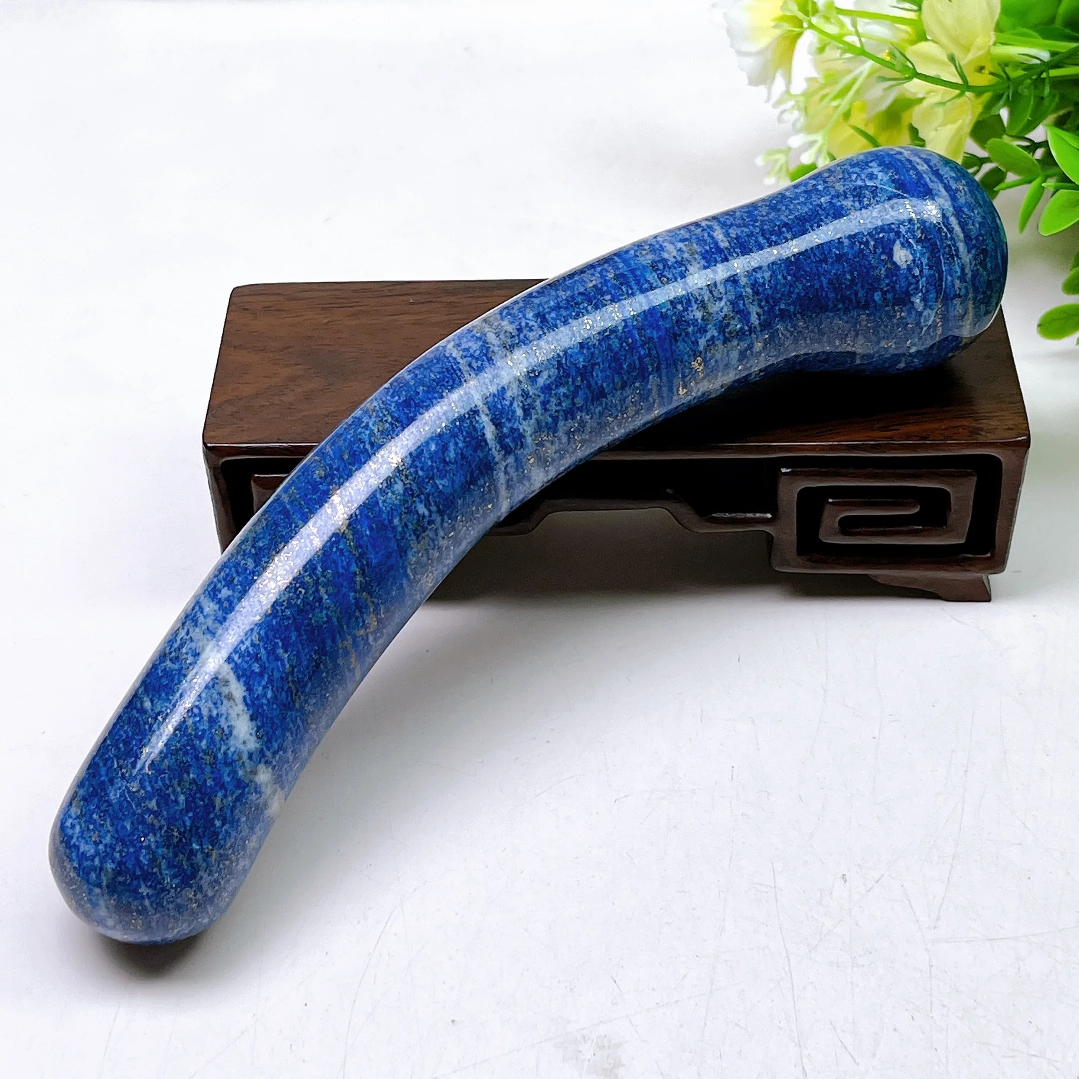 18cm Natural Lapis Lazuli Crystal Quartz Massage Penis Wand Reiki Gemstone Yoni for Women Health Smooth Polished Gifts