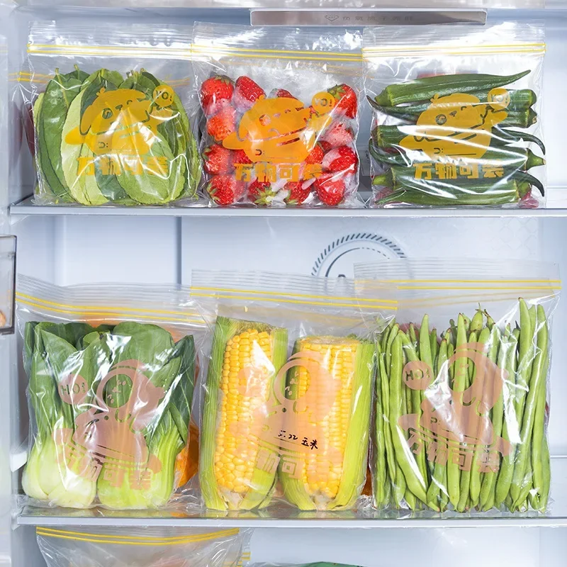 Reusable Zip Lock Bag Food Grade Transparent Storage Bag Refrigerator Fresh-keeping Bag Food Sealed Fruit Food Freezing Special