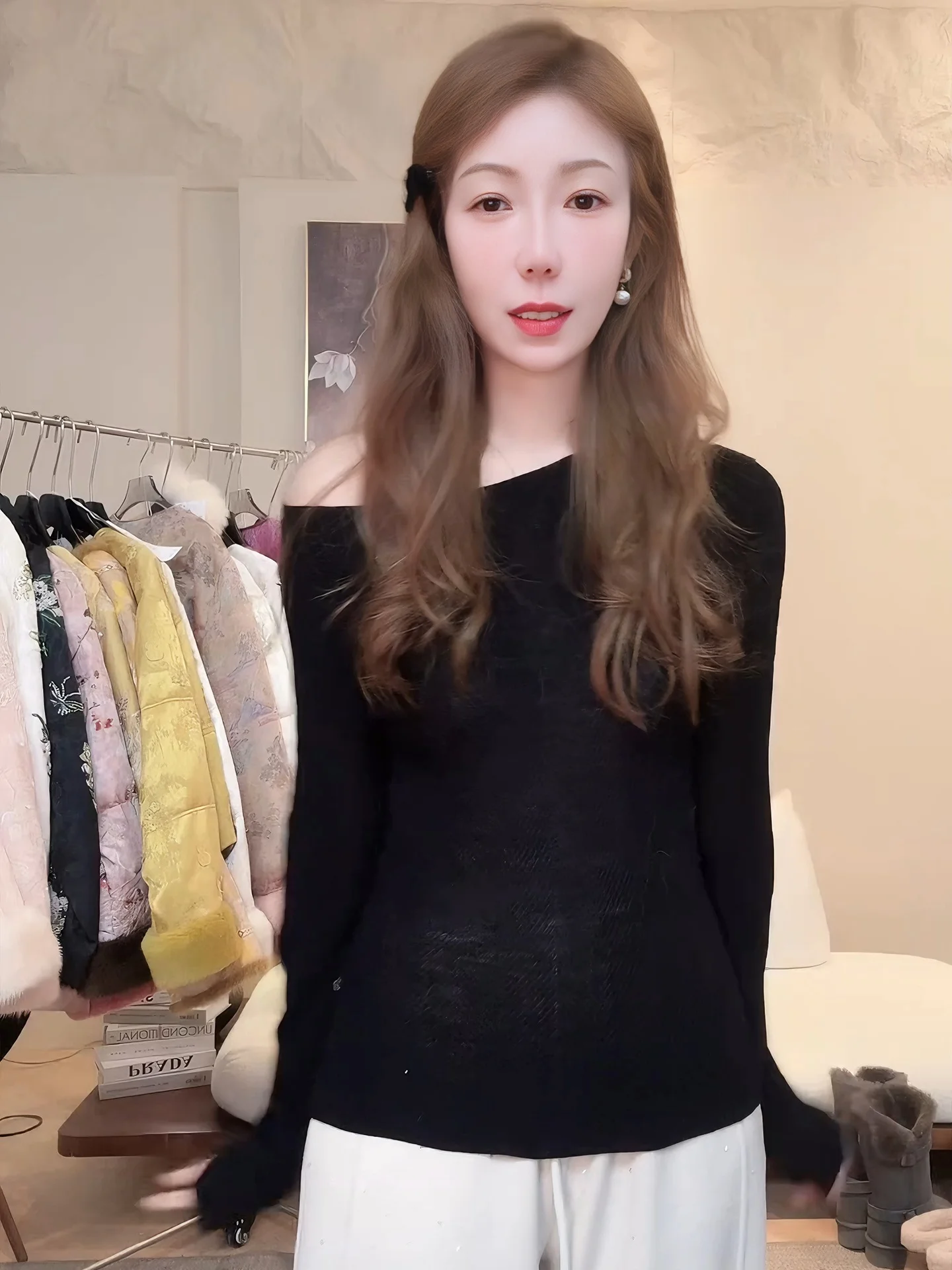 

mat round Ne 00 Wool Base Layer Top Versatile Agel Quali Women's Knitted Sweater Casual Long Sve Spring Fas...