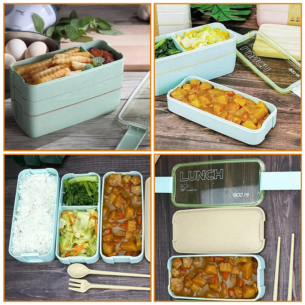Bento Box Compartment Lunch Container Portable Large Capacity Fruit Salad Box for Adults Office Workers Airtight Dustproof