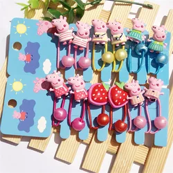 Peppa Pig Kawaii Anime Hairpins para Meninas, Corda De Cabelo, Crianças Acessórios De Moda, Peppa Pig George Tiara Headdress, Hairband Gifts