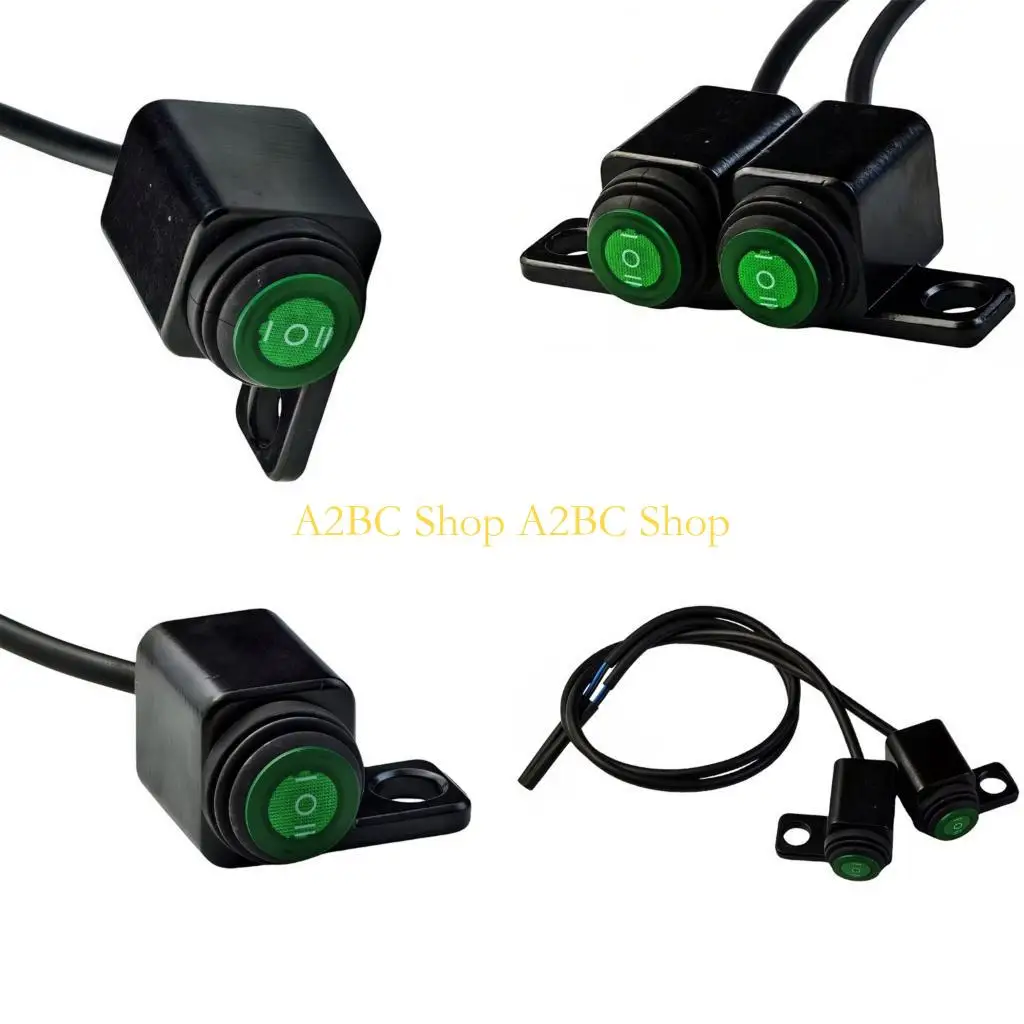 A2BC Motorcycle Control Switches 3 Position Green Handlebar Mountable Headlight Switches