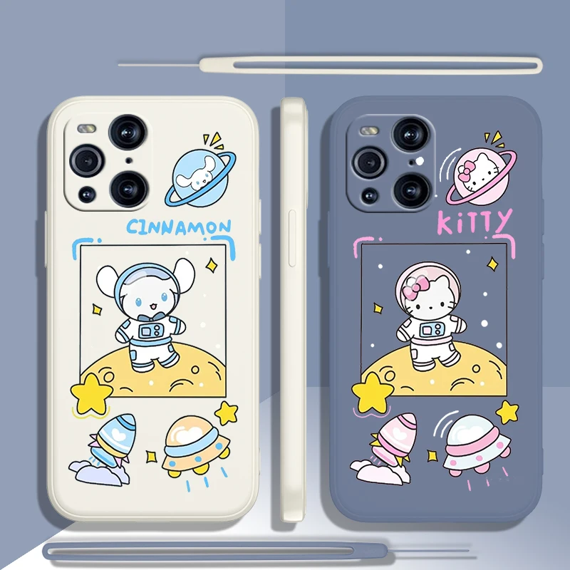 Cinnamoroll Kuromi melodia urocza dla OPPO Reno 9 8 7 6 5 4 F21 Find 6 5 3 2 4G 5G Pro SE Z Lite X Neo Liquid line etui na telefon