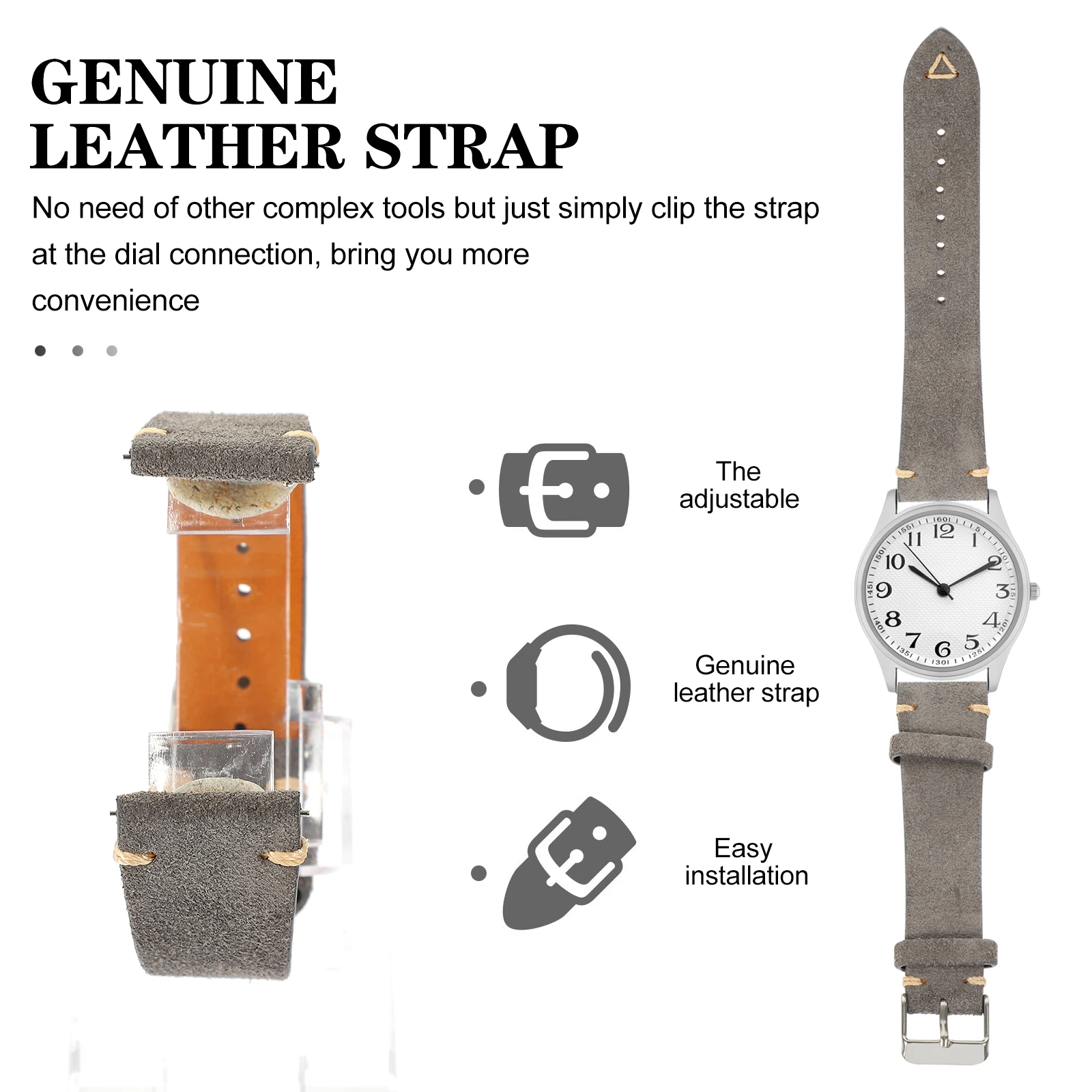 

Replaceable Strap Man Watch Band Watchband Cowhide Replacement Wristwatch