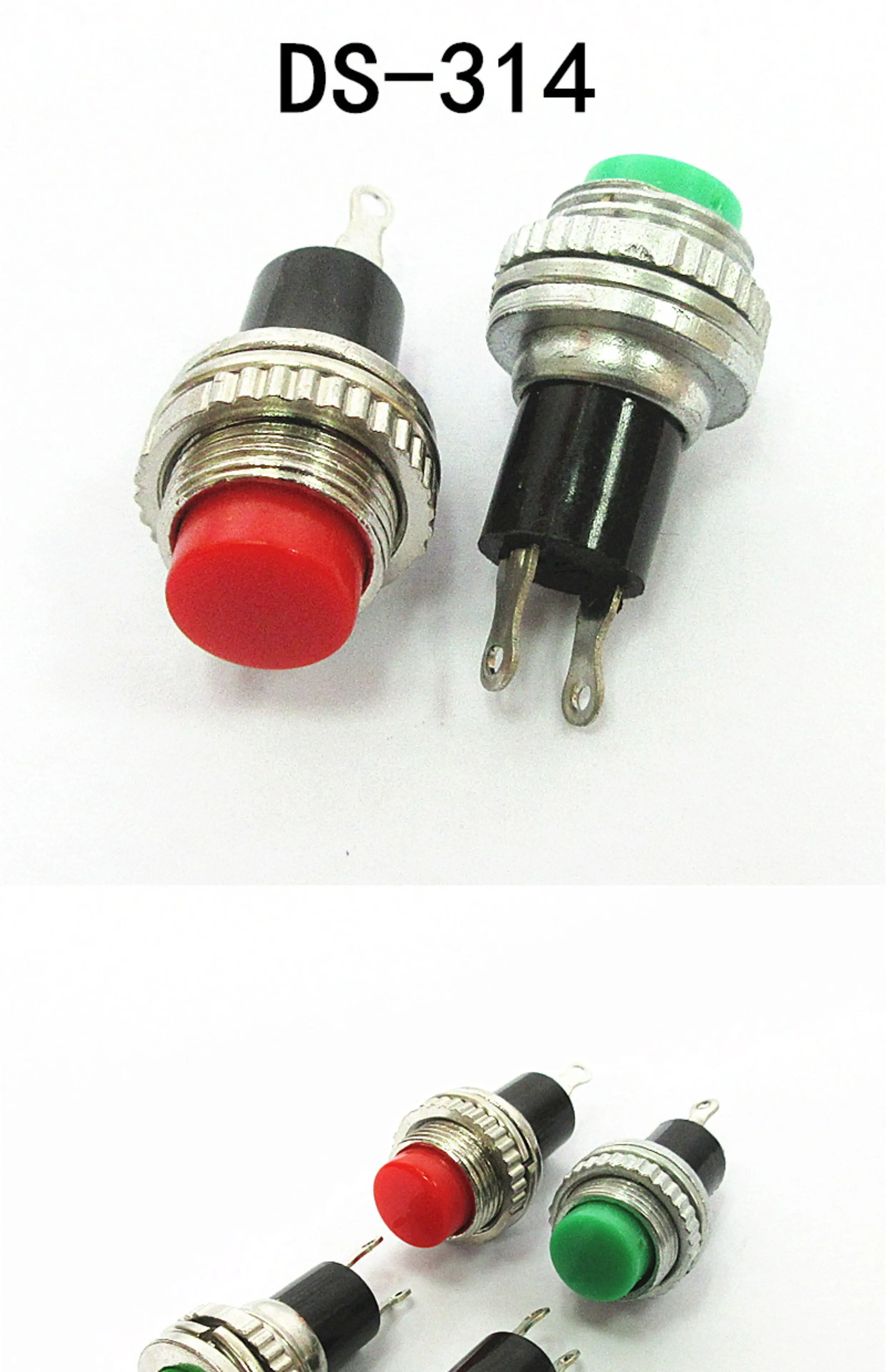 10-mm-Knopfschalter DS-316 DS-314, selbstrückstellender Türklingel-Horn-Schalter, ohne Verriegelung – Detail 5