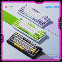 AJAZZ AK820 Pro 2.4GWireless Bluetooth 3Mode Mechanical Keyboard Multifunctional Knob RGB Hot Swap Keyboard Gamer Custom PC gift