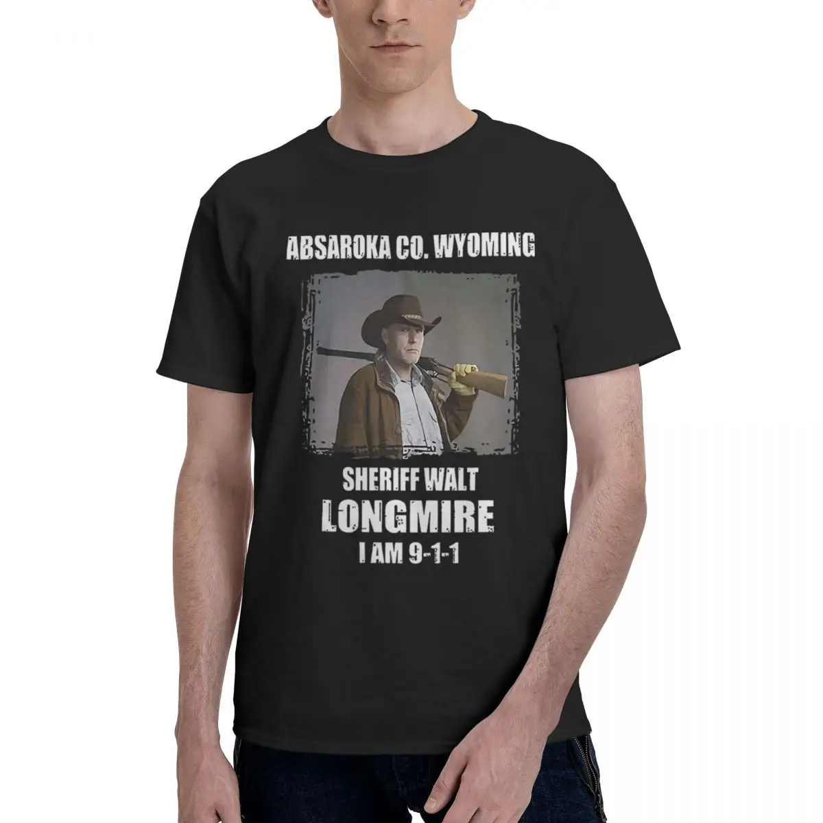 Absaroka Co. Wyoming Sheriff Walt Longmire 100% Cotton Casual Breathable Soft All-Season Confortable Manga Football Shirts