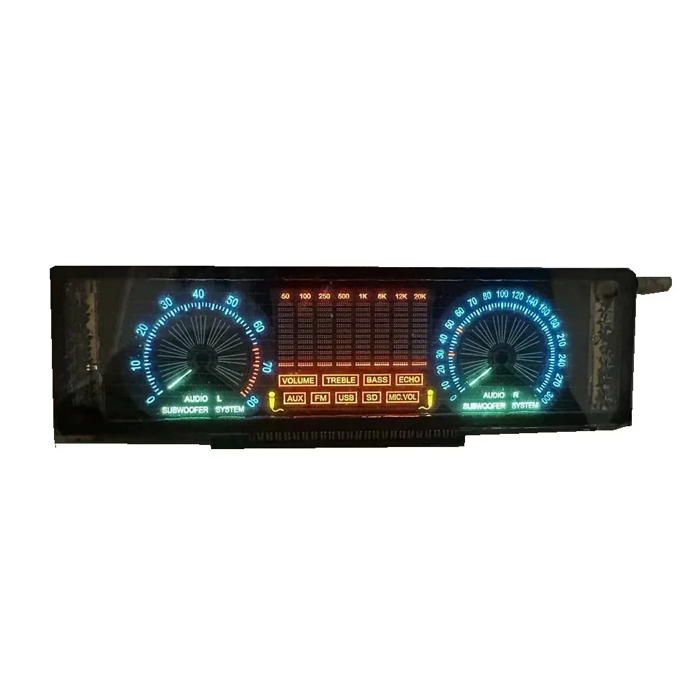 Electronic Desktop Decoração Display, tela VFD, sensibilidade ajustável, alto-falante amplificador de potência, exibição do espectro do carro, 5V