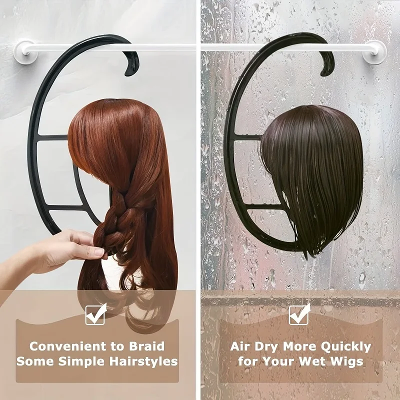 Wig Hangers Plastic Collapsible Display Wig Drying Holder Portable Hanging Wig Stand Rack for Multiple Hats Wigs view 4