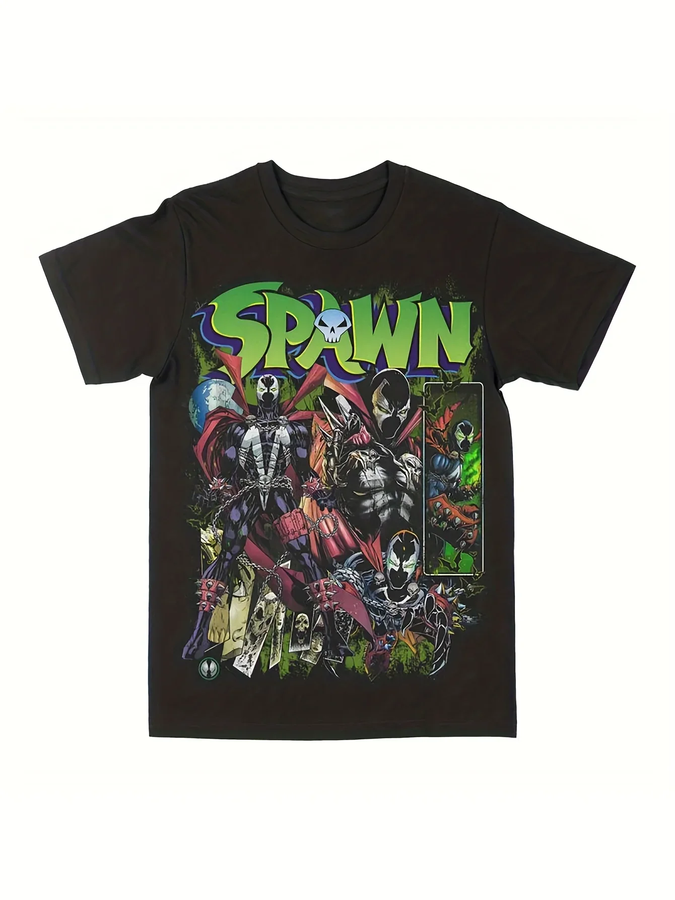 Spawn_ Comfortable Men'S Round Neck Short Sleeves T-shirt 180g Vintage Clothes Men's Shirts Funny Men's T-Shirt Vintage Clothes