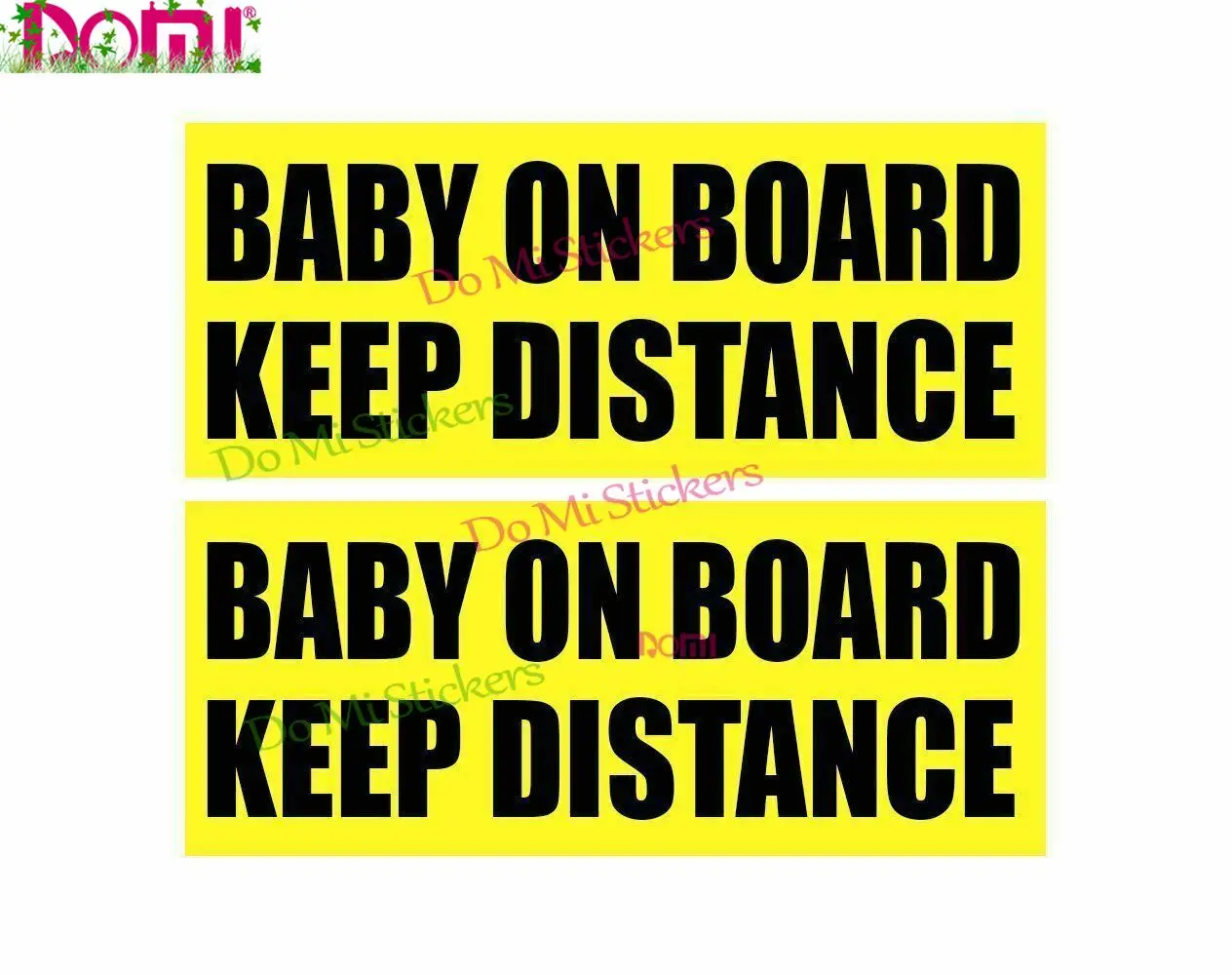 Zone Tech 2x Baby on Board Keep Distance Car Bumper Stickers Warning Signs Decal Vinyl Die-Cut