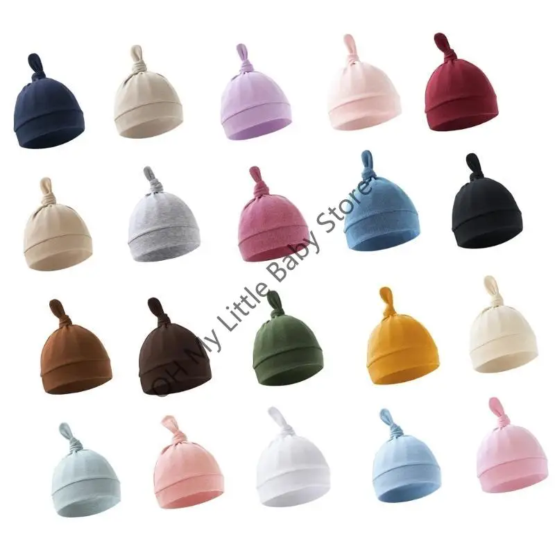 M76C قبعة معقودة مرنة مريحة وقابلة للتمدد لحديثي الولادة قبعات الجنين الكرتون بدون إطار لحديثي الولادة من 0 إلى 6 أشهر
