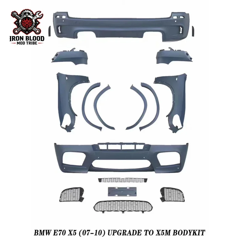 

Suitable for 2007-2013 BMW X5 E70 modified X5M body kit, front and rear bumpers, fenders made of plastic material