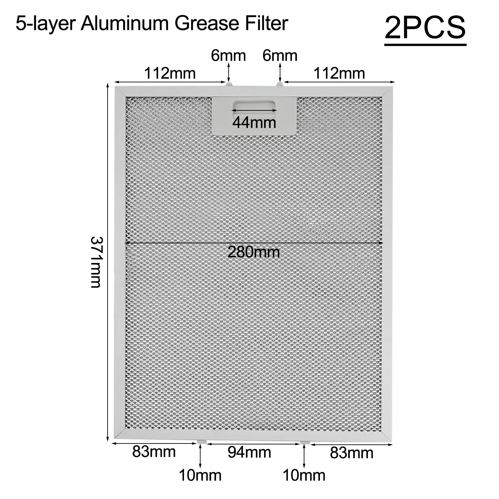 Aluminum Mesh Filter Cooker Hood Filters Washable Grease Filter 5 Layers Aluminum Grease Silver Kitchen Ventilation
