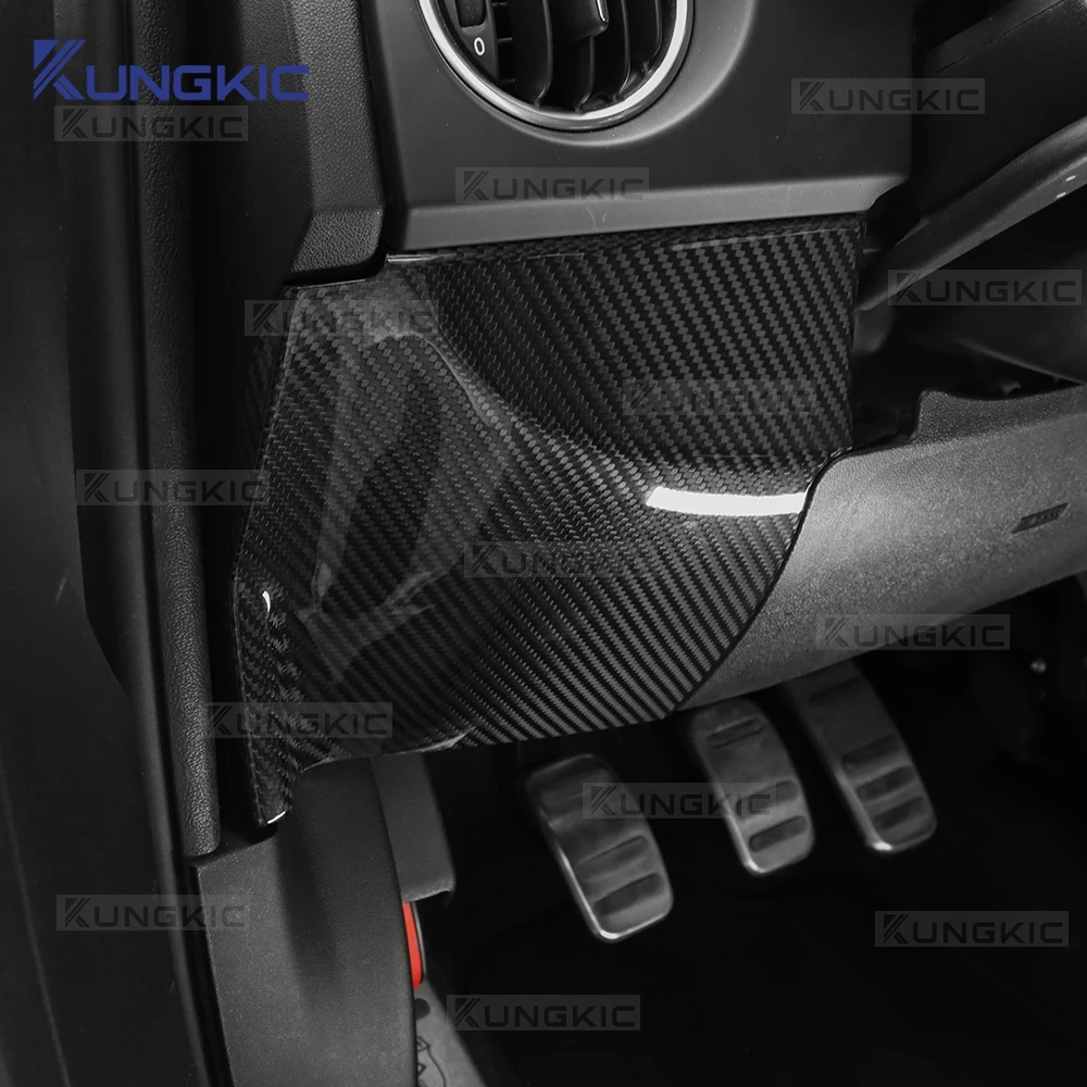Real Dry Carbon Fiber For Abarth 595/695/595C/695C Fiat 500/500c 2016-2024 Fiat 500e 12-19 Car Cab Dashboard under Panel Trim view 4