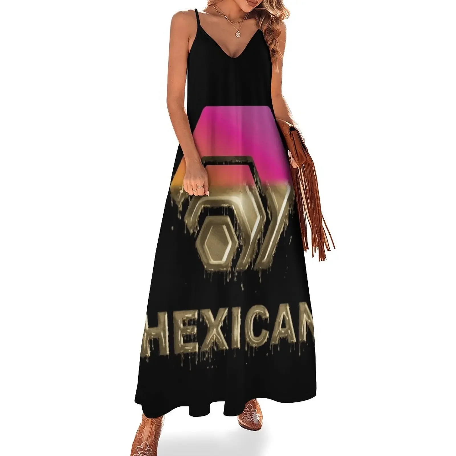 

Hex Crypto Hexican Half Dipped in Gold Sleeveless Dress Dresses beach dress Dress