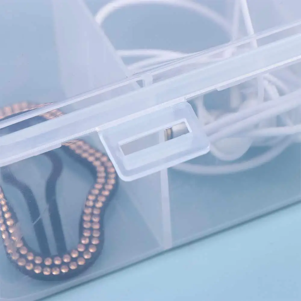 5 Grids Transparent Data Cable Storage Box Waterproof Flip Cover Cable Container Dustproof Plastic Cable Holder Data line