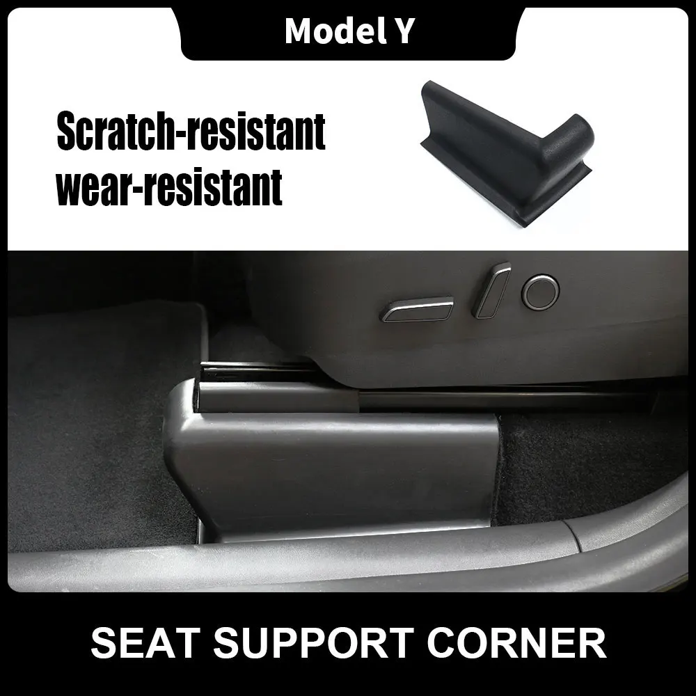 For Tesla Model Y Car Under Seat Slide Rail Pad Cover Anti Kick Seat Corner Side Track Pad Protector Interior Accessories