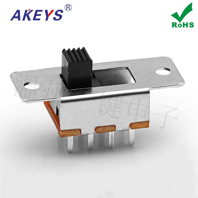 10pcs One button SS-23F26 toggle switch 8 feet straight feet with fixed screw holes vertical handle length 5mm small toys