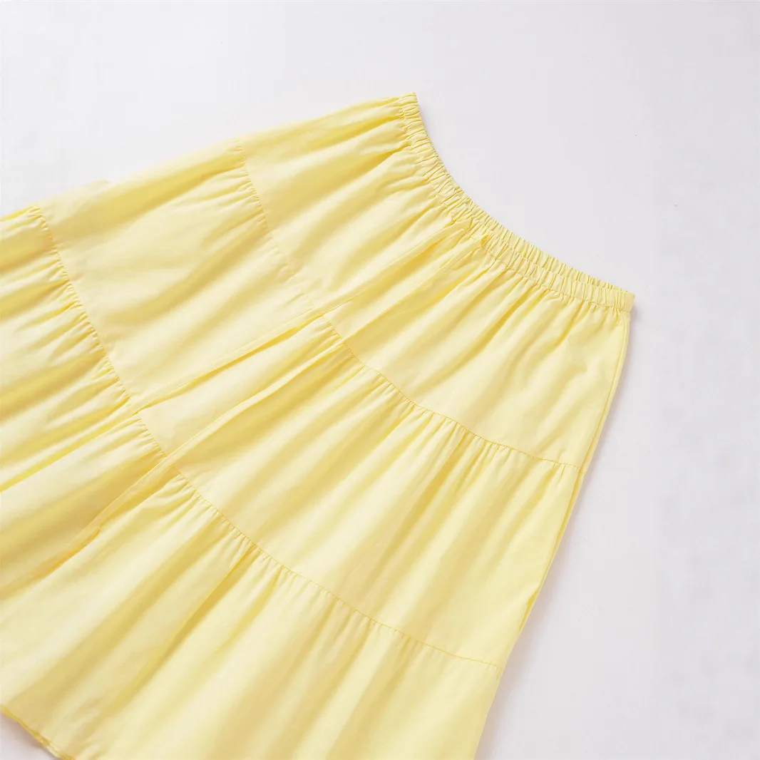 Autumn New Fashionable Simple Cotton Sub-splicing Mid-waist Dress