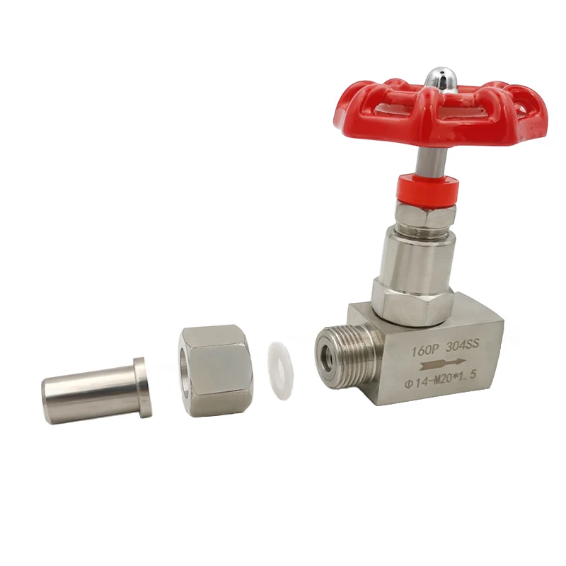 

J21W-160P 304 Stainless Steel Pressure Gauge Needle Valve Male Thread Welded Globe Valve