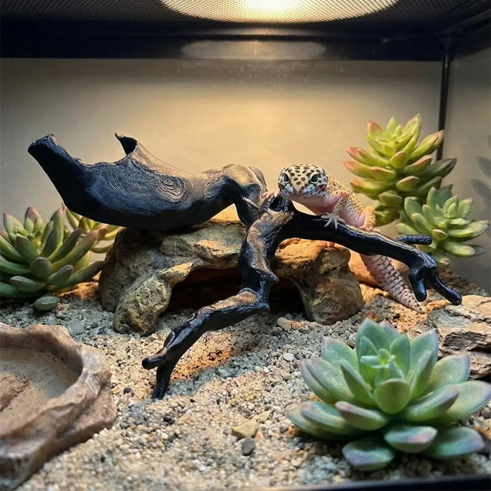 3D Imitation Reptile Climbing Branch Natural Style Creative Reptile Tree Trunk Simulation Spider Hideout Gecko Lizard Enclosure