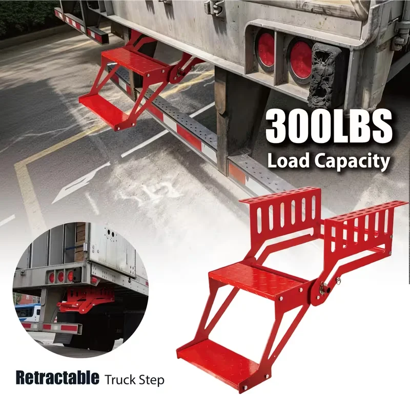 

Carbole 2-Rung Retractable Truck Step Truck Bed Ladder - Heavy Duty Steel 300LBS Load Capacity Truck Step, Universal Fit for Most Pickup Truck 20 Inch Extended Height, Welded Or Bolted Installation