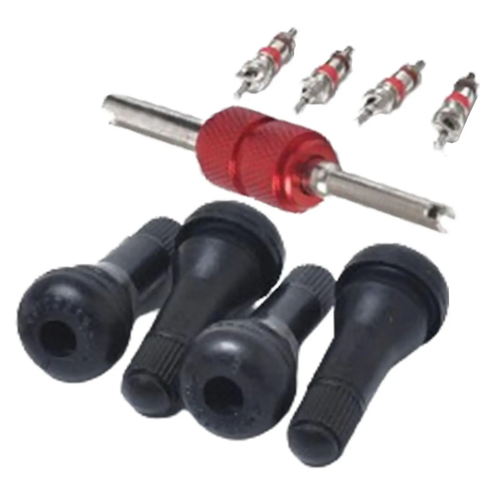 4 Pieces TR413 Snap in Tire Valve Stem Kit Valve Core Remover Professional