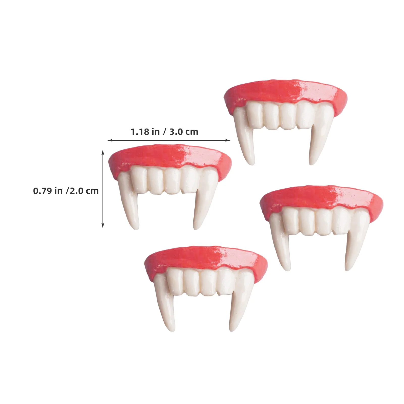 4Pcs Horror Fake Vampire Teeth Caps Realistic Halloween Cosplay Fangs Scary Gothic Costume Accessories for Adults Kids