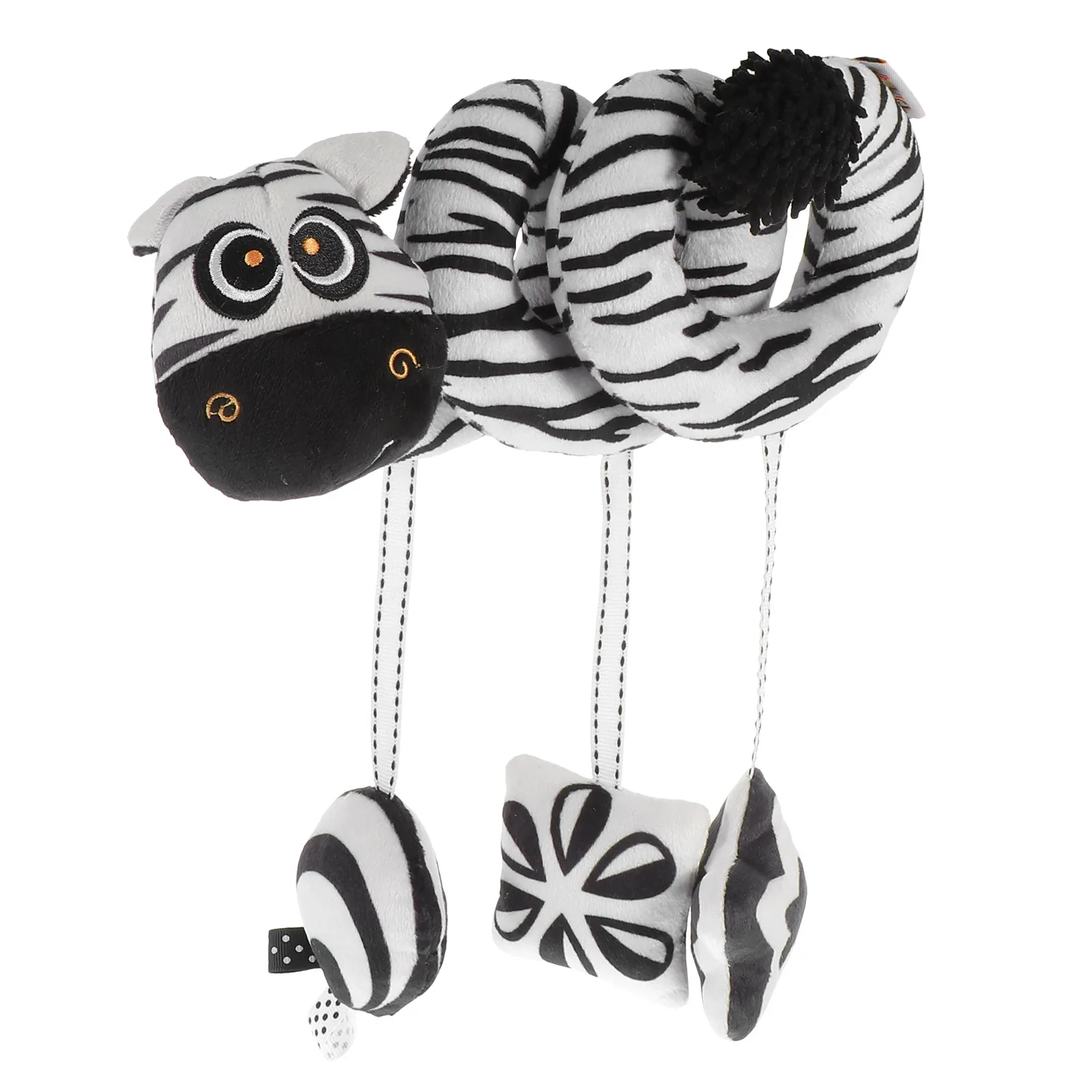 1 szt. Czarno-biały Zebra Zabawka do zawieszenia nad łóżeczko, wózek, dzwonek ze zwierzątkiem, zabawka do zawieszenia nad łóżeczko dla niemowląt, zabawka do zawieszenia dla najmłodszych dzieci